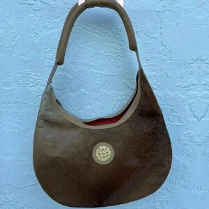 Sanangel Womens Boho Style Three Leather Texture Shoulder Bag Brown